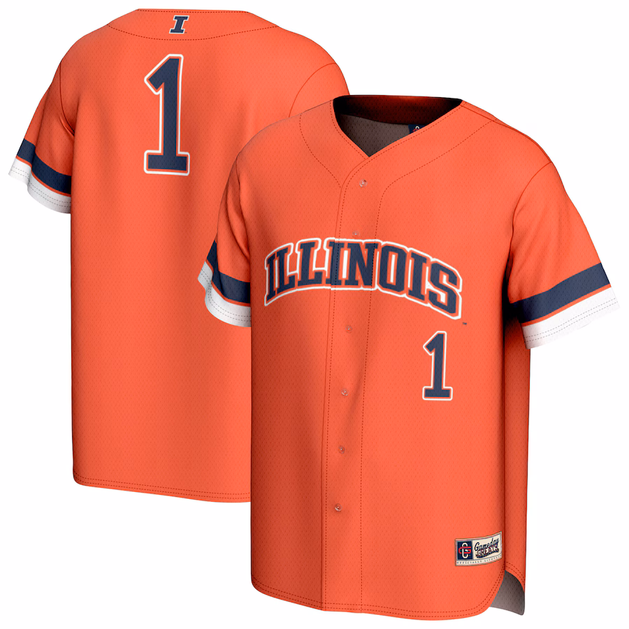 Unisex GameDay Greats #1 Orange Illinois Fighting Illini Collegiate Baseball Fashion Jersey - ujerseystore