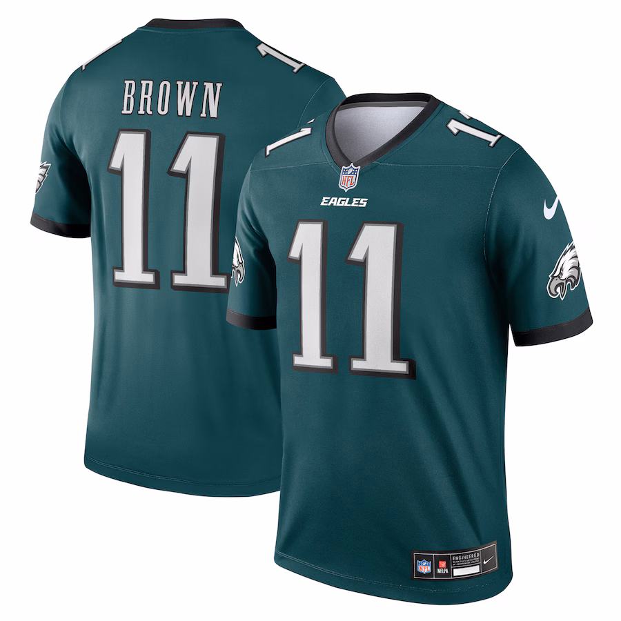 Men's Philadelphia Eagles A.J. Brown Nike Green Team Legend Player Performance Top - ujerseystore