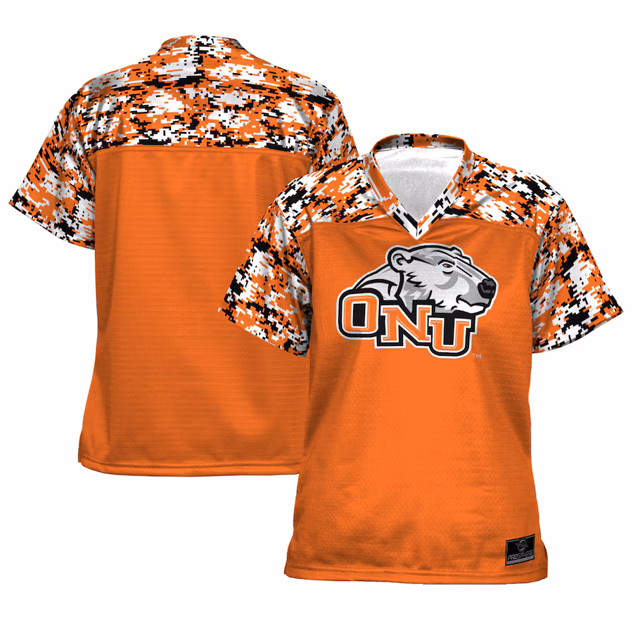 Women's ProSphere Orange Ohio Northern Polar Bears Camo Football Jersey - ujerseystore