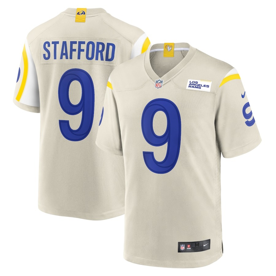 Men's Los Angeles Rams Matthew Stafford Nike Bone Game Jersey - ujerseystore