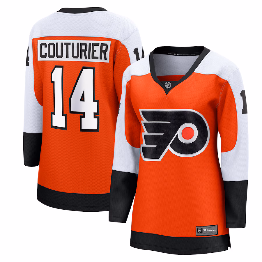 Women's Philadelphia Flyers Sean Couturier Fanatics Orange Home Breakaway Player Jersey - ujerseystore