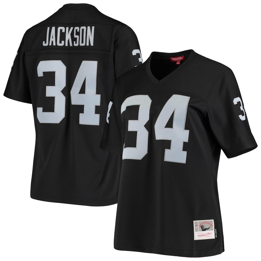 Women's Las Vegas Raiders Bo Jackson Mitchell & Ness Black 1988 Legacy Replica Jersey - ujerseystore