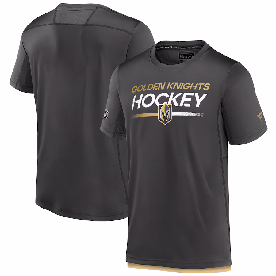 Men's Vegas Golden Knights Fanatics Charcoal Tech T-Shirt - ujerseystore