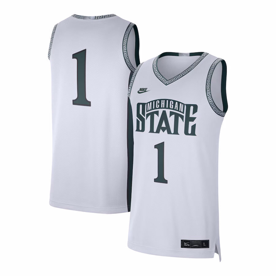 Men's Jordan Brand #1 White Michigan State Spartans Limited Authentic Jersey - ujerseystore