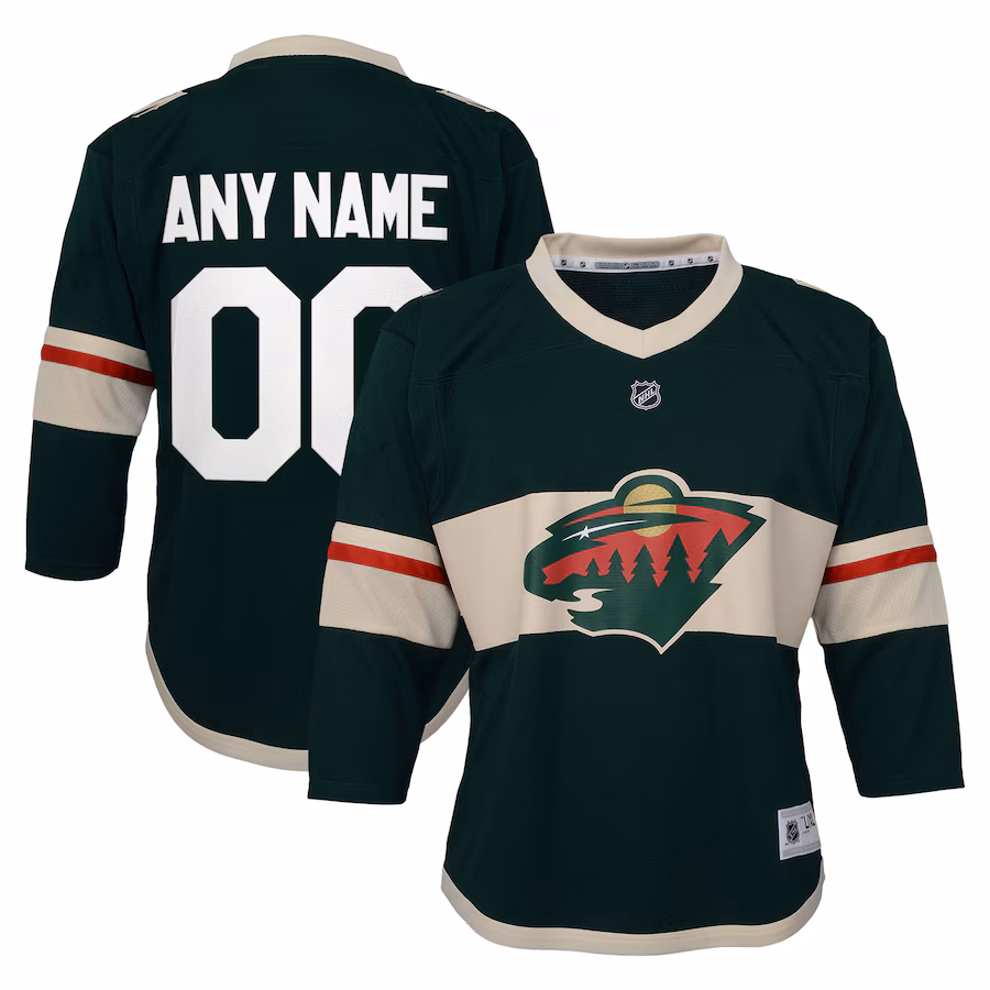 Youth Minnesota Wild Green Replica Custom Jersey - ujerseystore