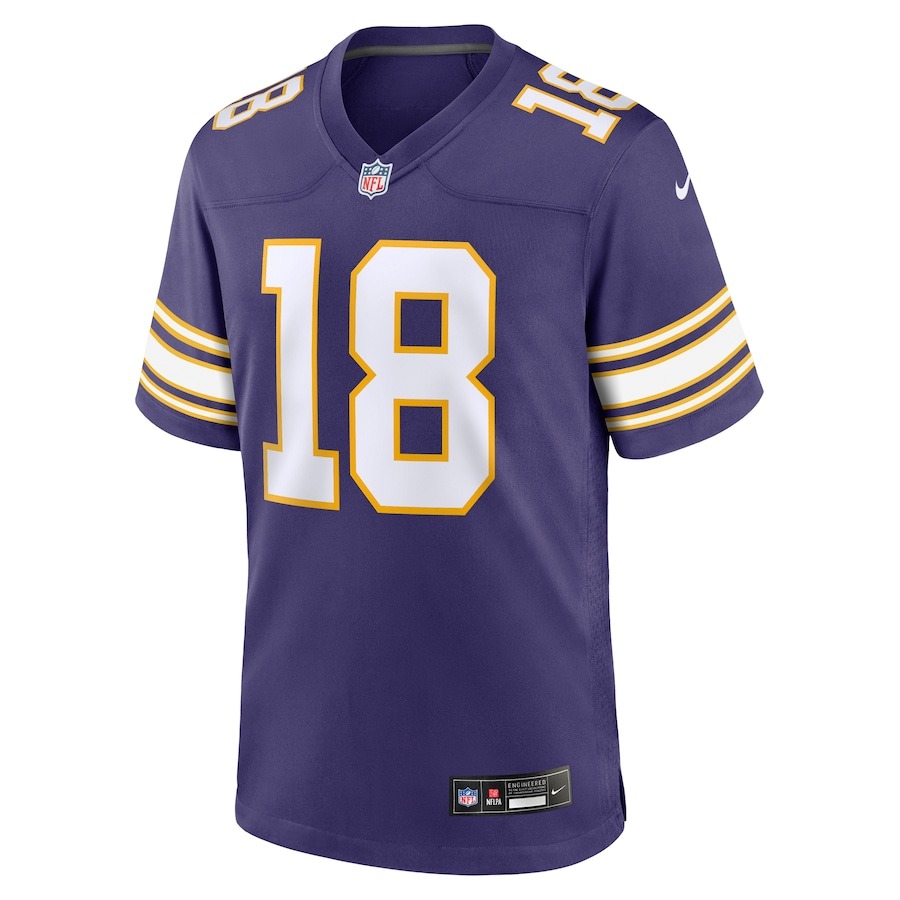 Men's Minnesota Vikings Justin Jefferson Nike Purple Classic Player Game Jersey - ujerseystore