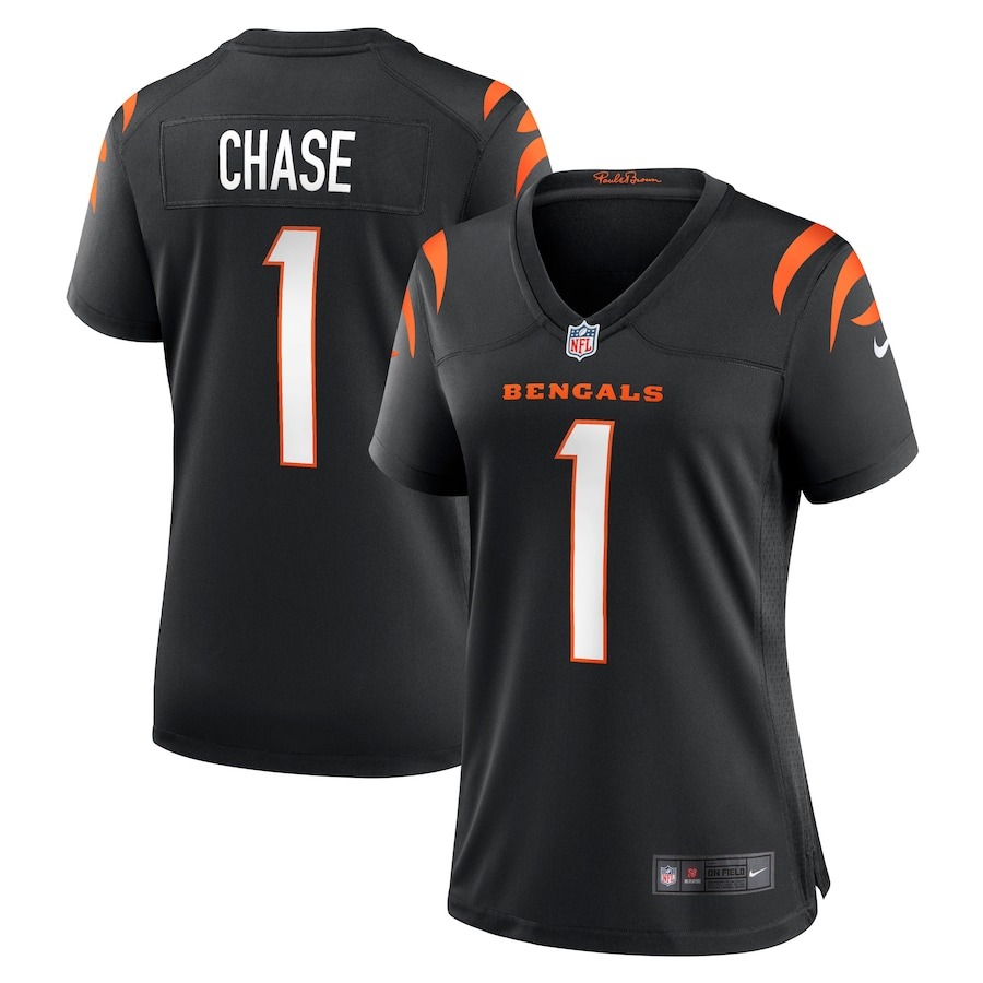 Women's Cincinnati Bengals Ja'Marr Chase Nike Black Game Jersey - ujerseystore