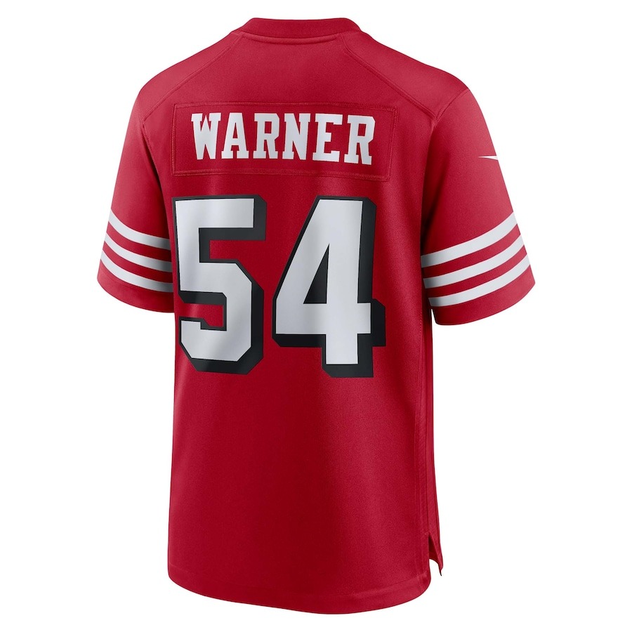 Men's San Francisco 49ers Fred Warner Nike Scarlet Alternate Game Jersey - ujerseystore
