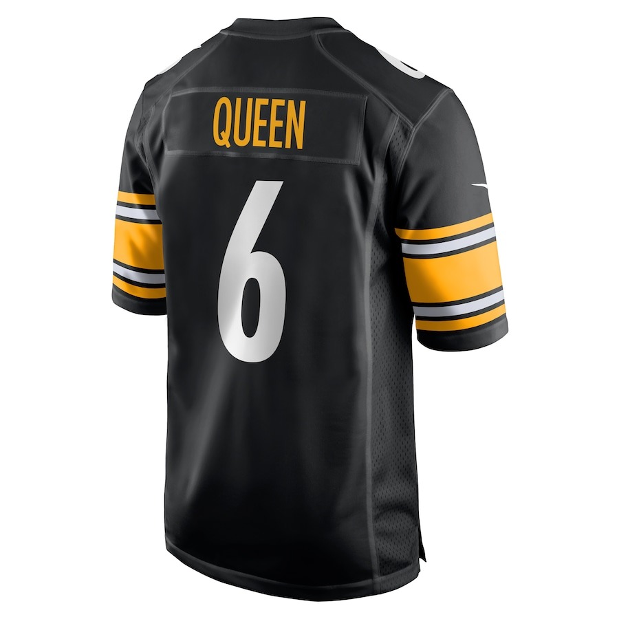 Men's Pittsburgh Steelers Patrick Queen Nike Black Game Player Jersey - ujerseystore