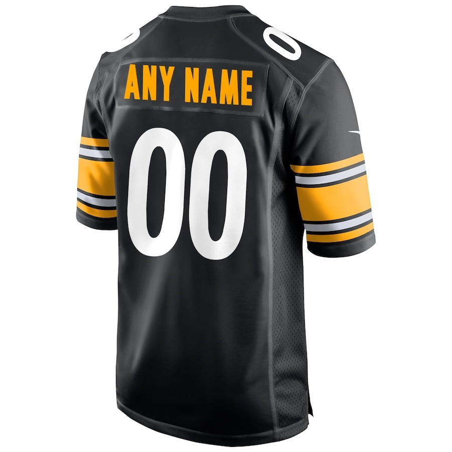 Men's Pittsburgh Steelers Nike Black Custom Game Jersey - ujerseystore