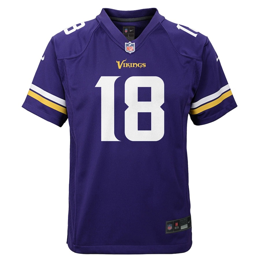 Youth Minnesota Vikings Justin Jefferson Nike Purple Game Jersey - ujerseystore