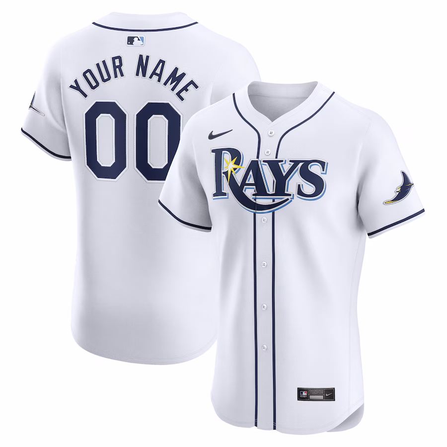 Men's Tampa Bay Rays Nike White Home Elite Custom Jersey - ujerseystore