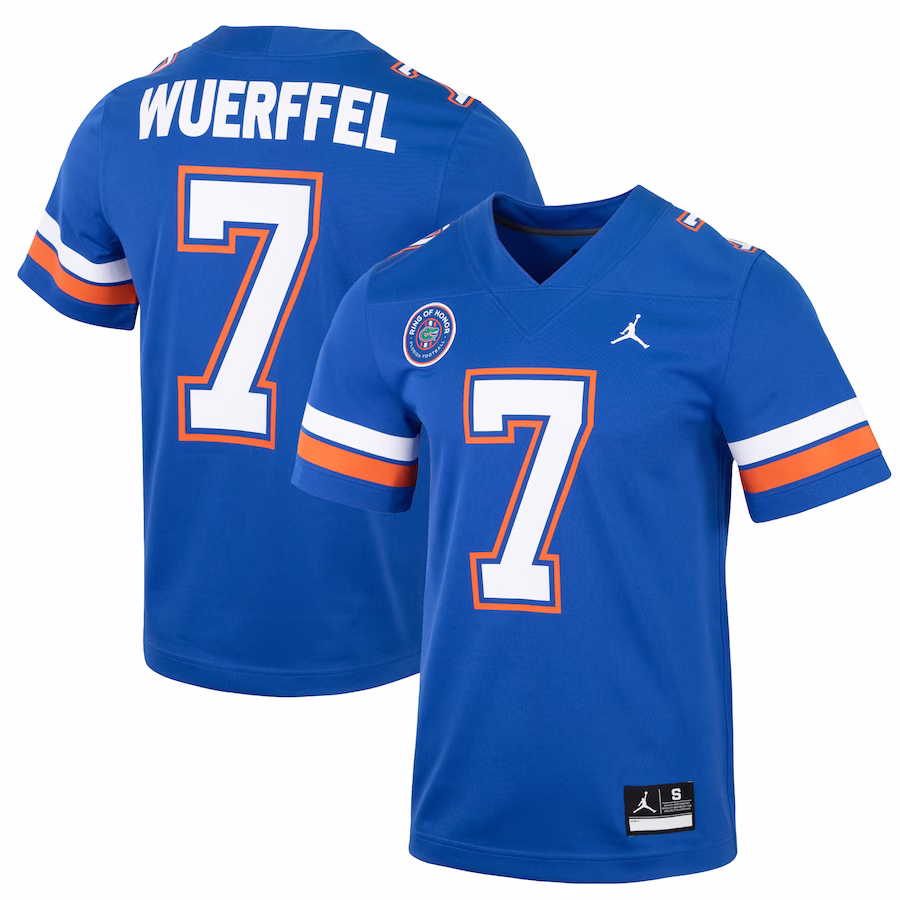 Danny Wuerffel Florida Gators Jordan Brand Ring of Honor Replica Jersey - Royal - ujerseystore