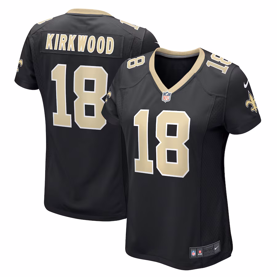 Women's New Orleans Saints Keith Kirkwood Nike  Black Team Game Jersey - ujerseystore