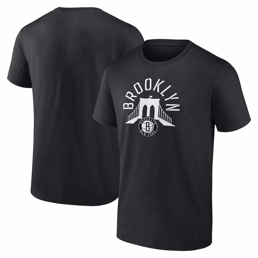 Men's Brooklyn Nets Black Announcer T-Shirt - ujerseystore