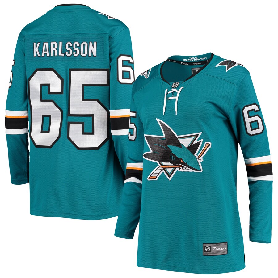 Women's San Jose Sharks Erik Karlsson Fanatics Branded Teal Breakaway Home Player Jersey - ujerseystore