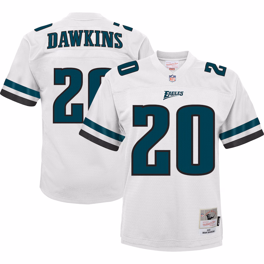 Youth Philadelphia Eagles Brian Dawkins Mitchell & Ness White 2004 Retired Player Legacy Jersey - ujerseystore