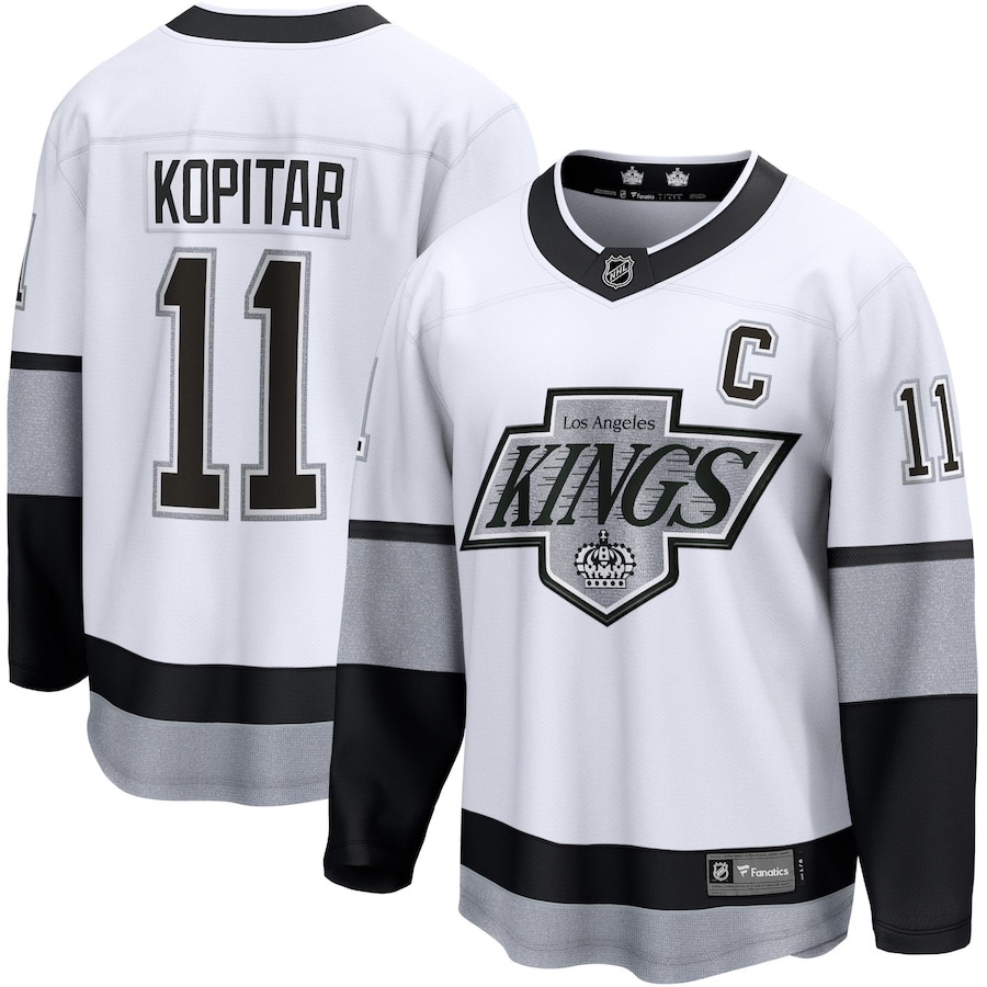 Men's Los Angeles Kings Anze Kopitar Fanatics Branded White Alternate Premier Breakaway Player Jersey - ujerseystore