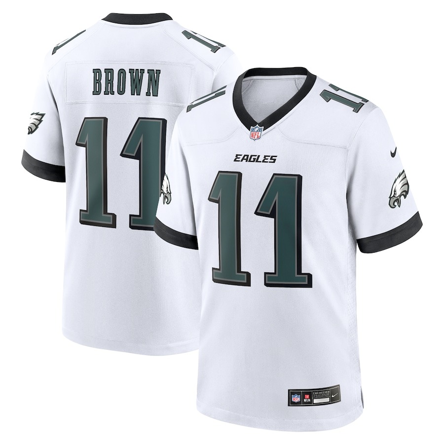 Men's Philadelphia Eagles A.J. Brown Nike White Game Jersey - ujerseystore