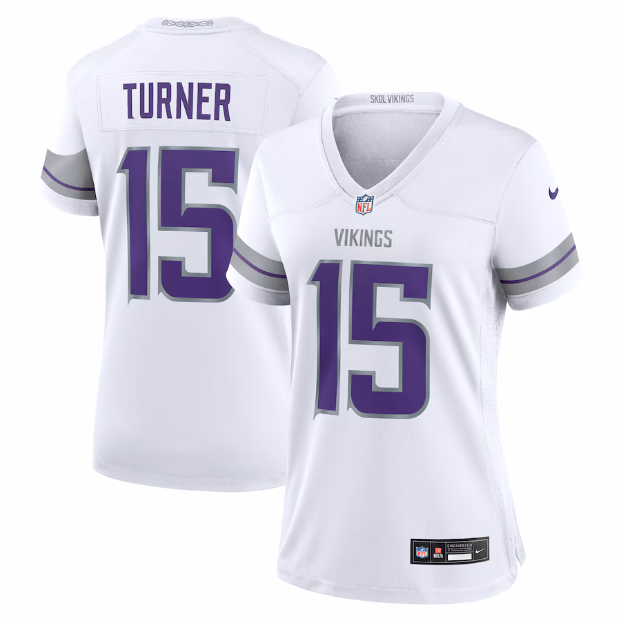 Women's Minnesota Vikings Dallas Turner Nike White Alternate Game Player Jersey - ujerseystore