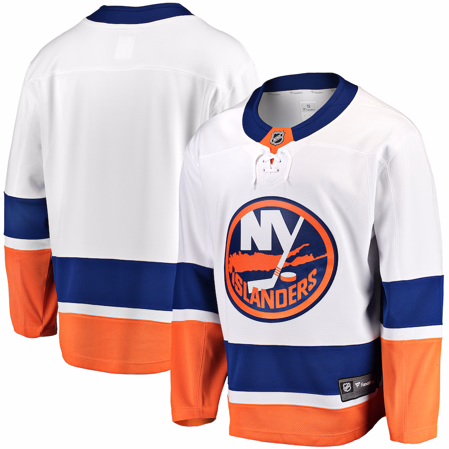 Men's New York Islanders Fanatics White Breakaway Away Jersey - ujerseystore