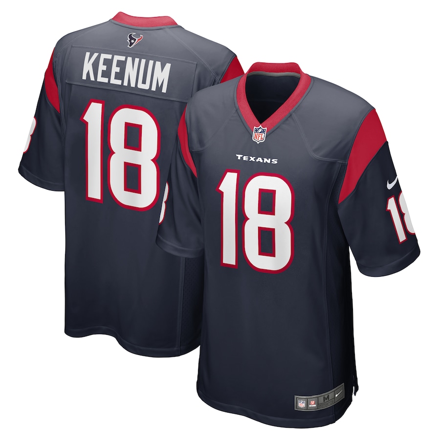 Men's Houston Texans Case Keenum Nike Navy Game Player Jersey - ujerseystore