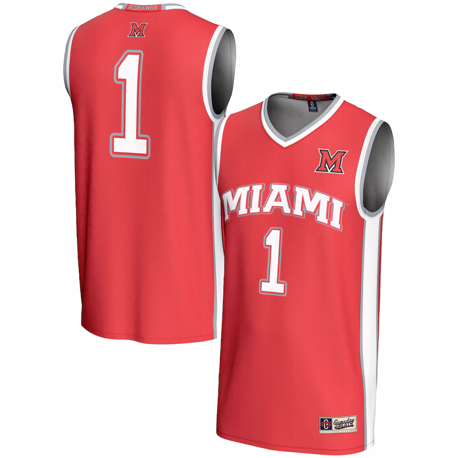 Youth GameDay Greats #1 Red Miami University RedHawks Lightweight Basketball Fashion Jersey - ujerseystore
