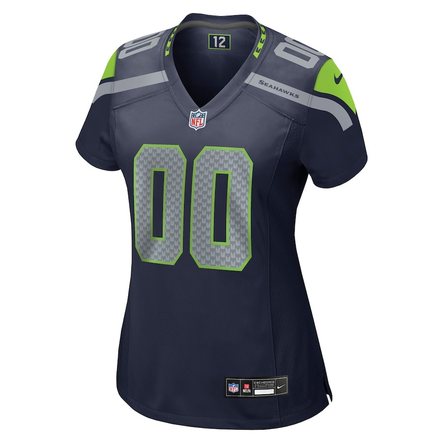 Women's Seattle Seahawks Nike College Navy Custom Game Jersey - ujerseystore