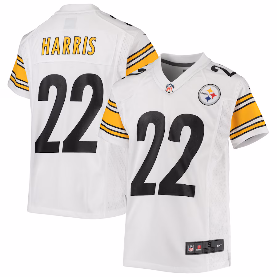 Youth Pittsburgh Steelers Najee Harris Nike White Game Jersey - ujerseystore