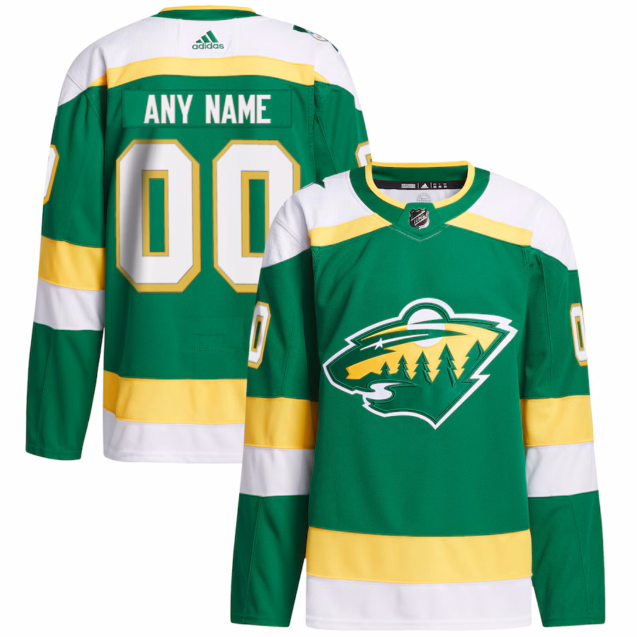 Men's Minnesota Wild adidas Green Alternate 2023/24 Primegreen Authentic Custom Jersey - ujerseystore