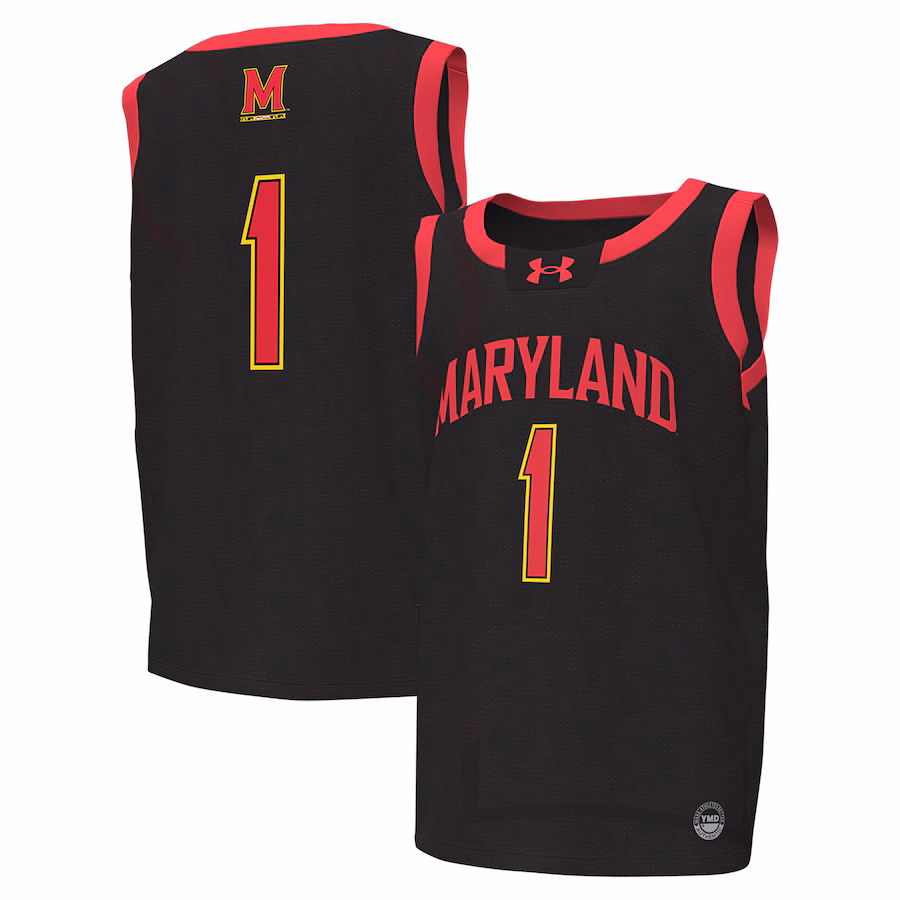Youth Under Armour #1 Black Maryland Terrapins Replica Basketball Jersey - ujerseystore