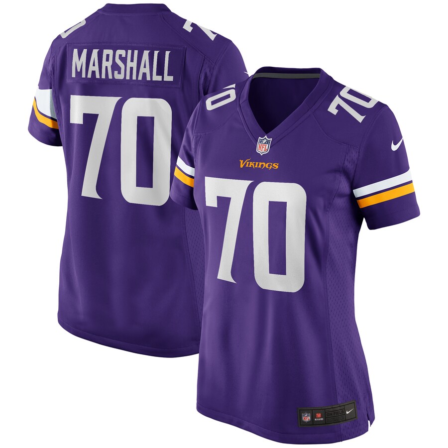 Women's Minnesota Vikings Jim Marshall Nike Purple Game Retired Player Jersey - ujerseystore