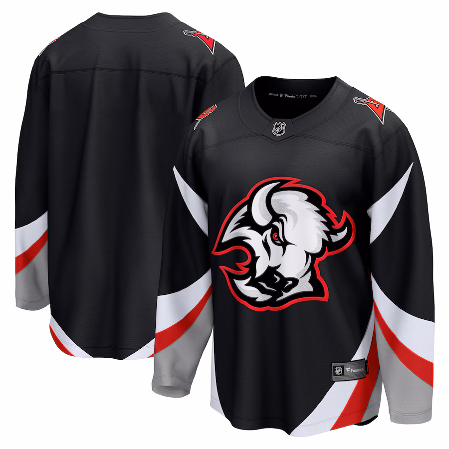 Men's Buffalo Sabres Fanatics Black Alternate Premier Breakaway Blank Jersey - ujerseystore
