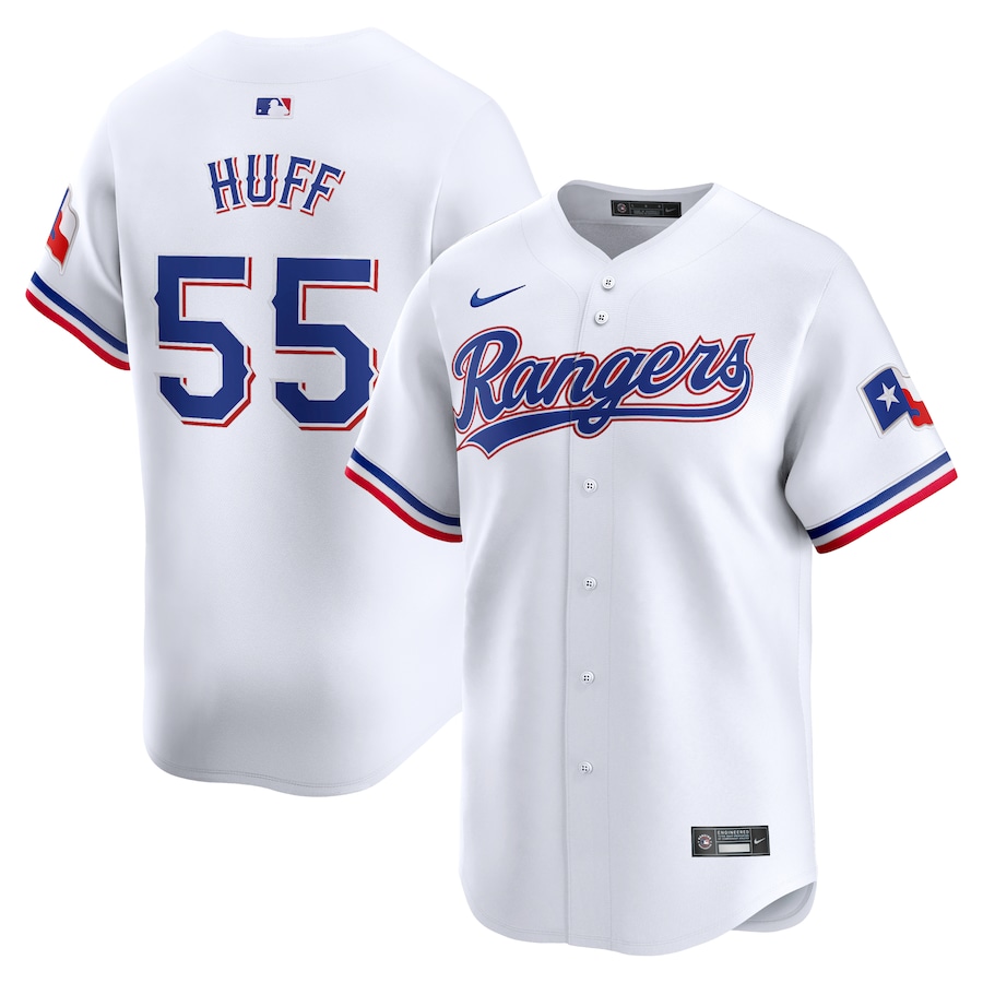 Men's Texas Rangers Sam Huff Nike White Home Limited Player Jersey - ujerseystore