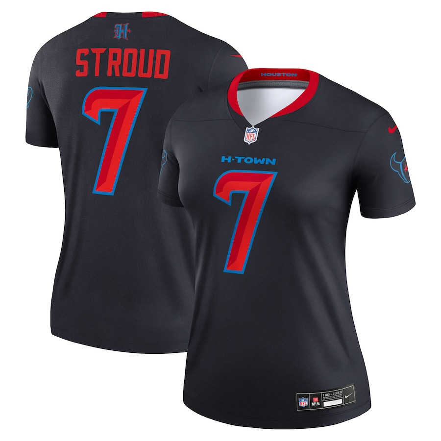Women's Houston Texans C.J. Stroud Nike Navy Alternate Legend Player Performance Top - ujerseystore