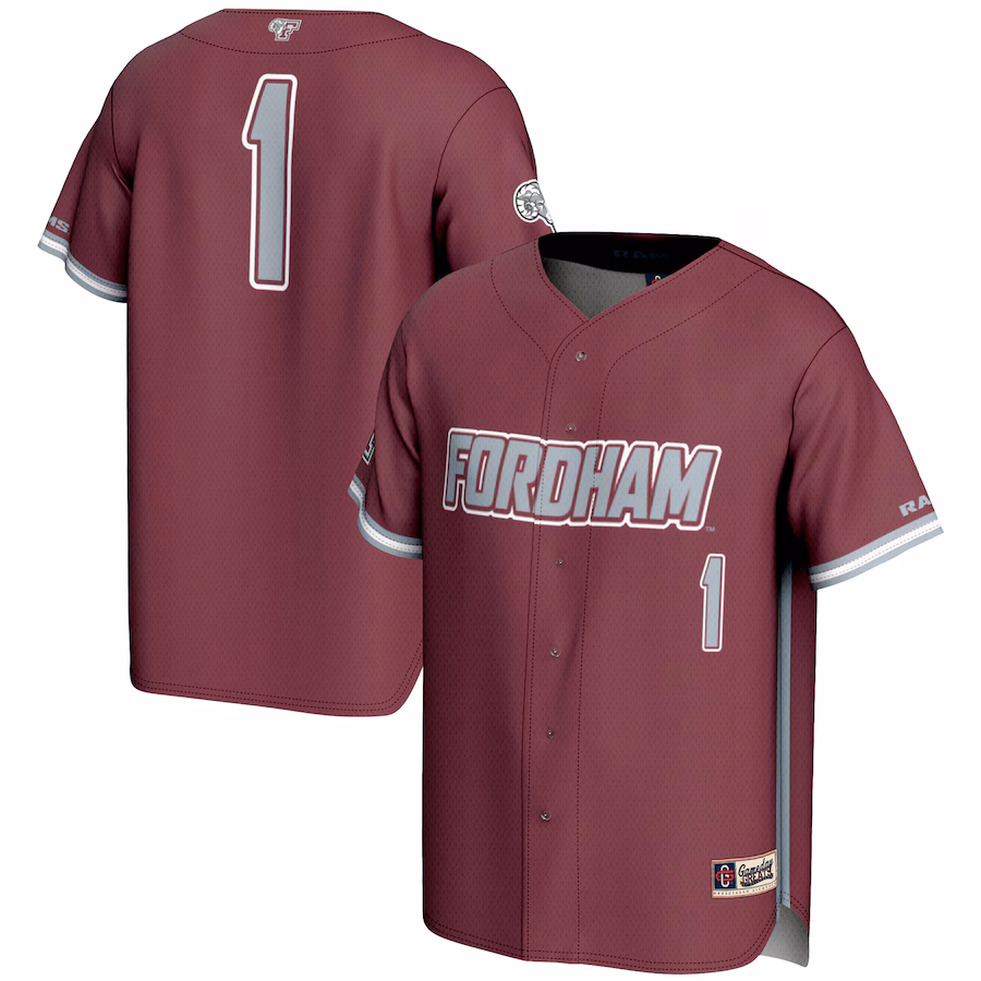 Youth GameDay Greats #1 Maroon Fordham Rams Lightweight Baseball Fashion Jersey - ujerseystore