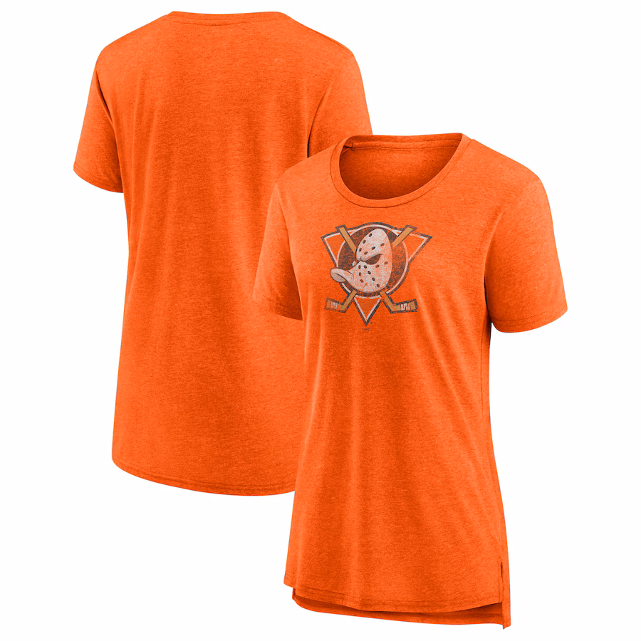 Women's Anaheim Ducks Fanatics Heather Orange Special Edition 2.0 Modern T-Shirt - ujerseystore