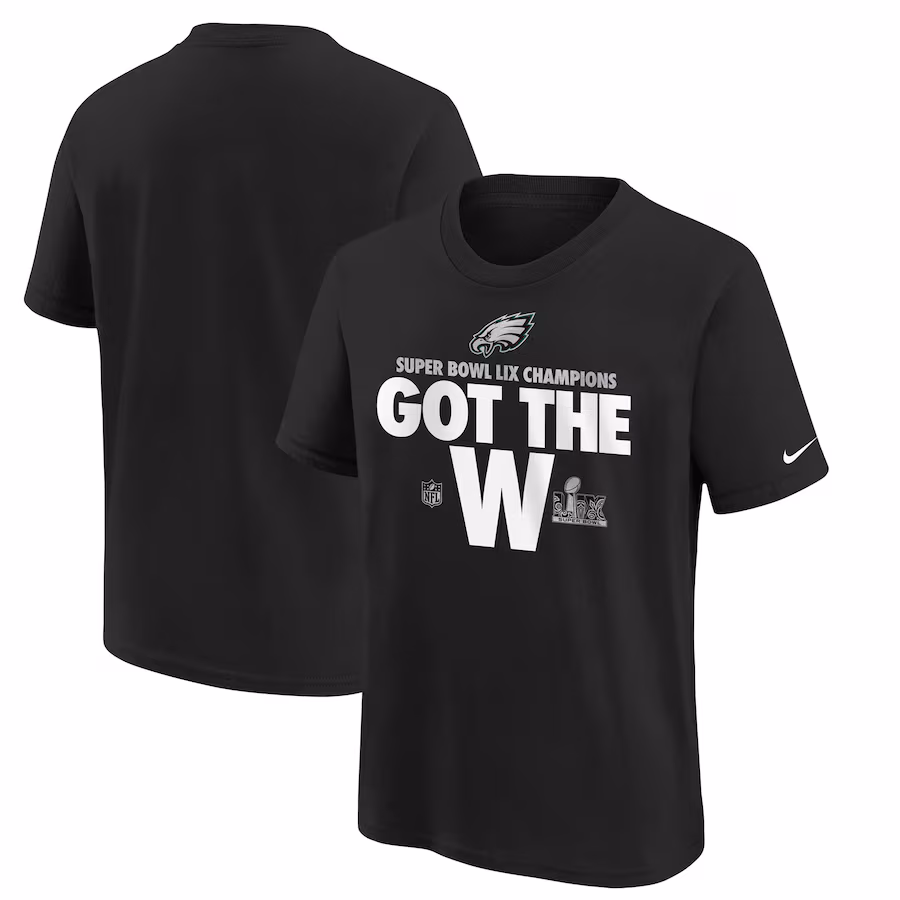 Youth Philadelphia Eagles  Nike Black Super Bowl LIX Champions Parade T-Shirt - ujerseystore
