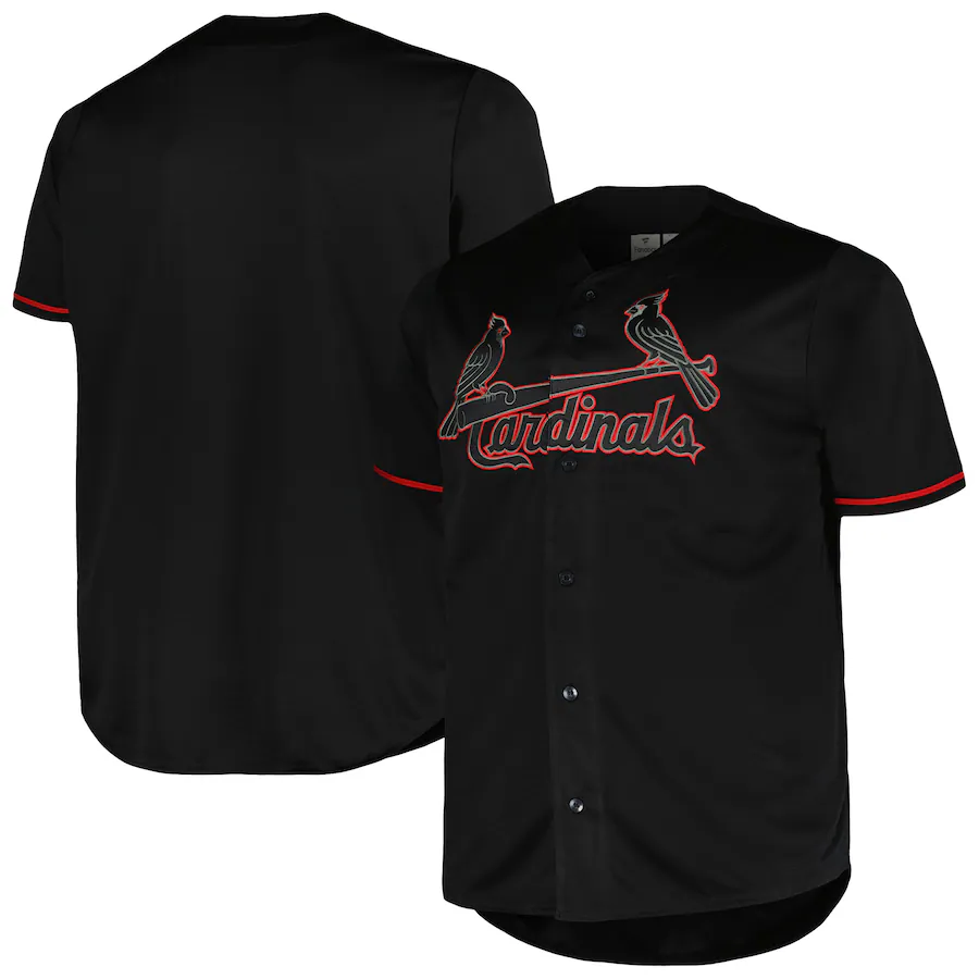 Men's St. Louis Cardinals Profile Big & Tall Blackout Replica Jersey - ujerseystore