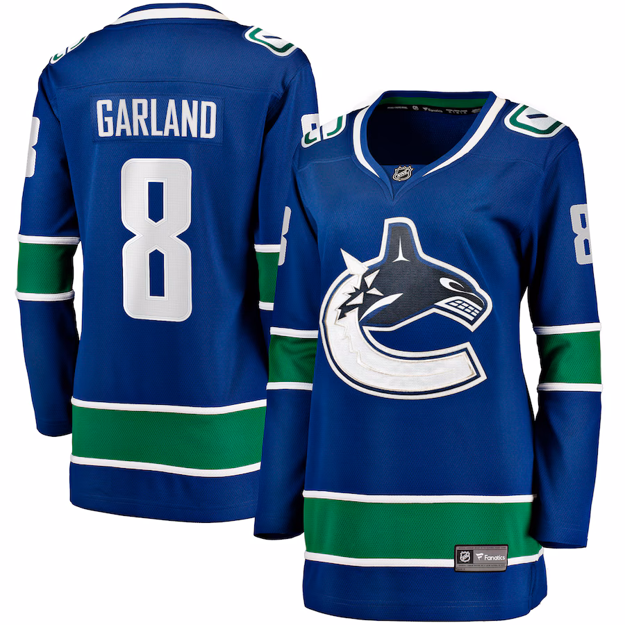 Women's Vancouver Canucks Conor Garland Fanatics Blue Home Breakaway Player Jersey - ujerseystore