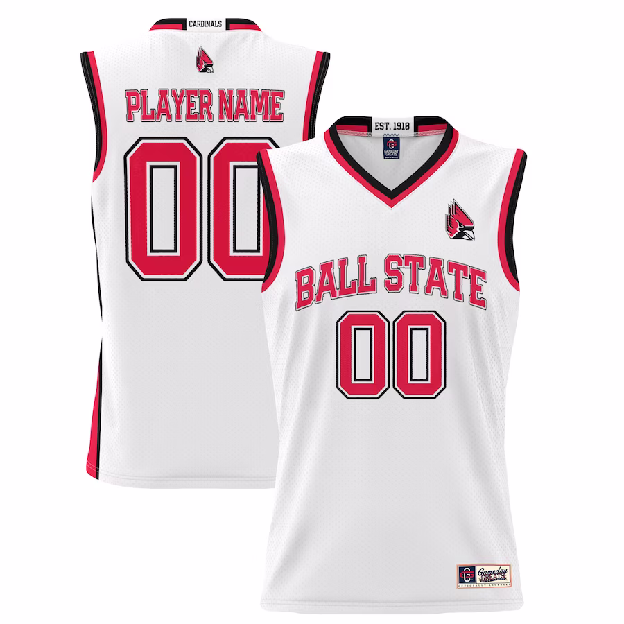 Ball State Cardinals GameDay Greats Youth NIL Pick-A-Player Lightweight Basketball Jersey - White - ujerseystore