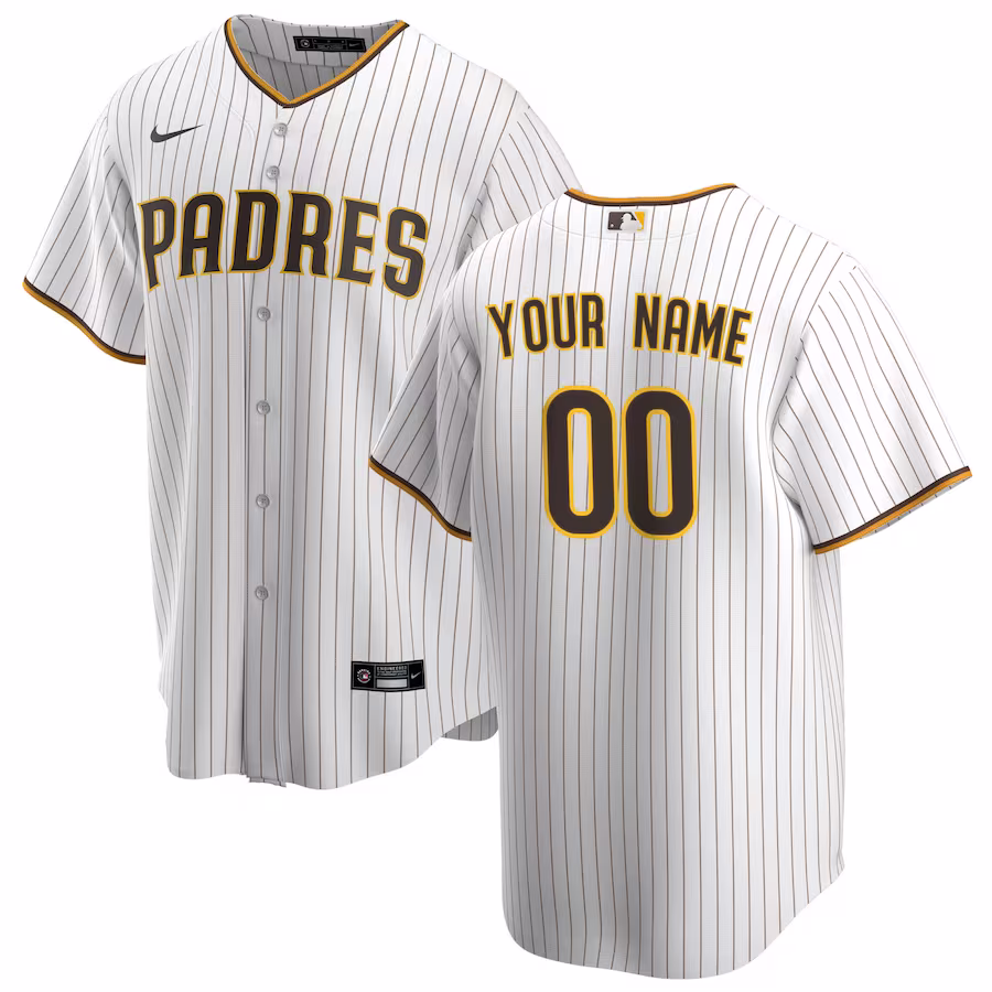 Men's San Diego Padres Nike White Home Replica Custom Jersey - ujerseystore