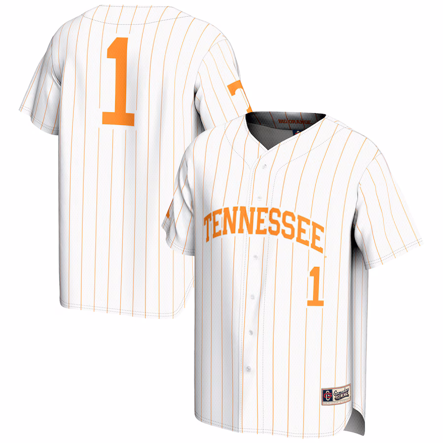 Men's GameDay Greats #1 White Tennessee Volunteers Lightweight Baseball Jersey - ujerseystore