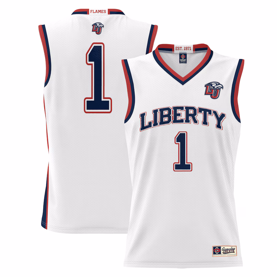 Youth GameDay Greats White #1 Liberty Flames Lightweight Basketball Jersey - ujerseystore