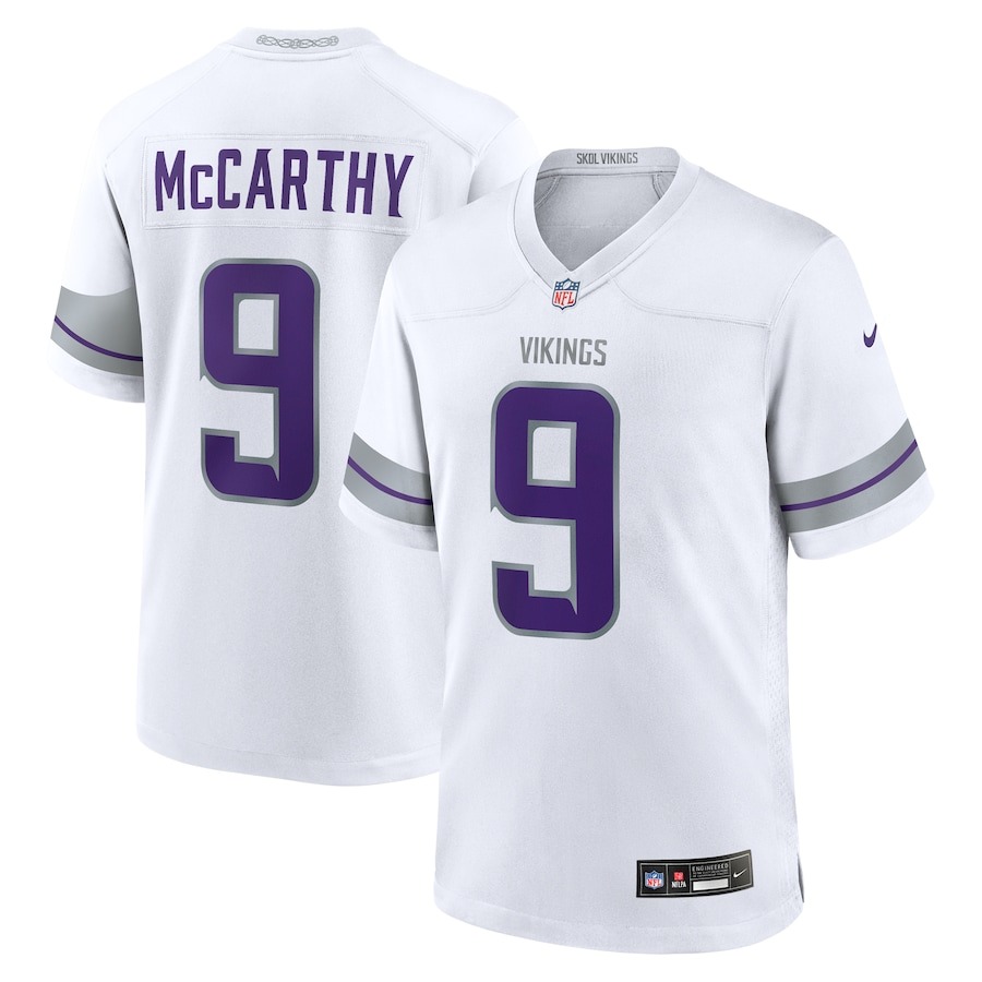 Men's Minnesota Vikings J.J. McCarthy Nike White Alternate Game Player Jersey - ujerseystore