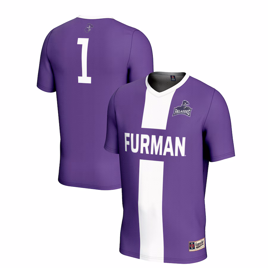 GameDay Greats #1 Purple Furman Paladins Lightweight Soccer Jersey - ujerseystore
