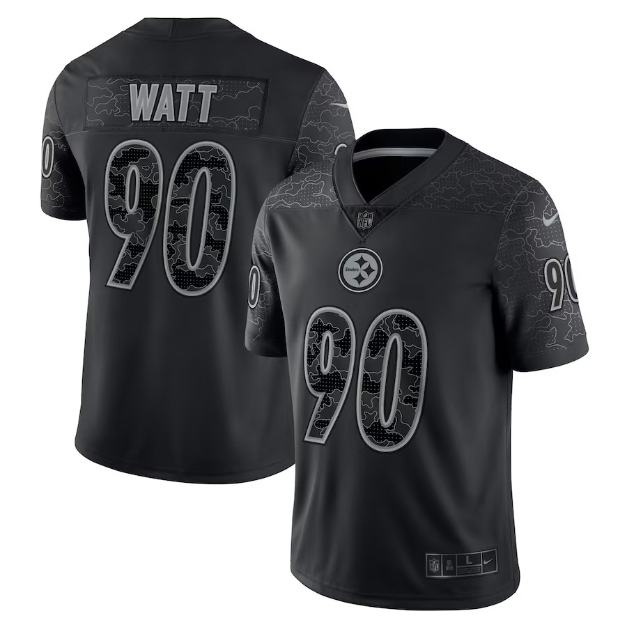 Men's Pittsburgh Steelers T.J. Watt Nike Black RFLCTV Limited Jersey - ujerseystore