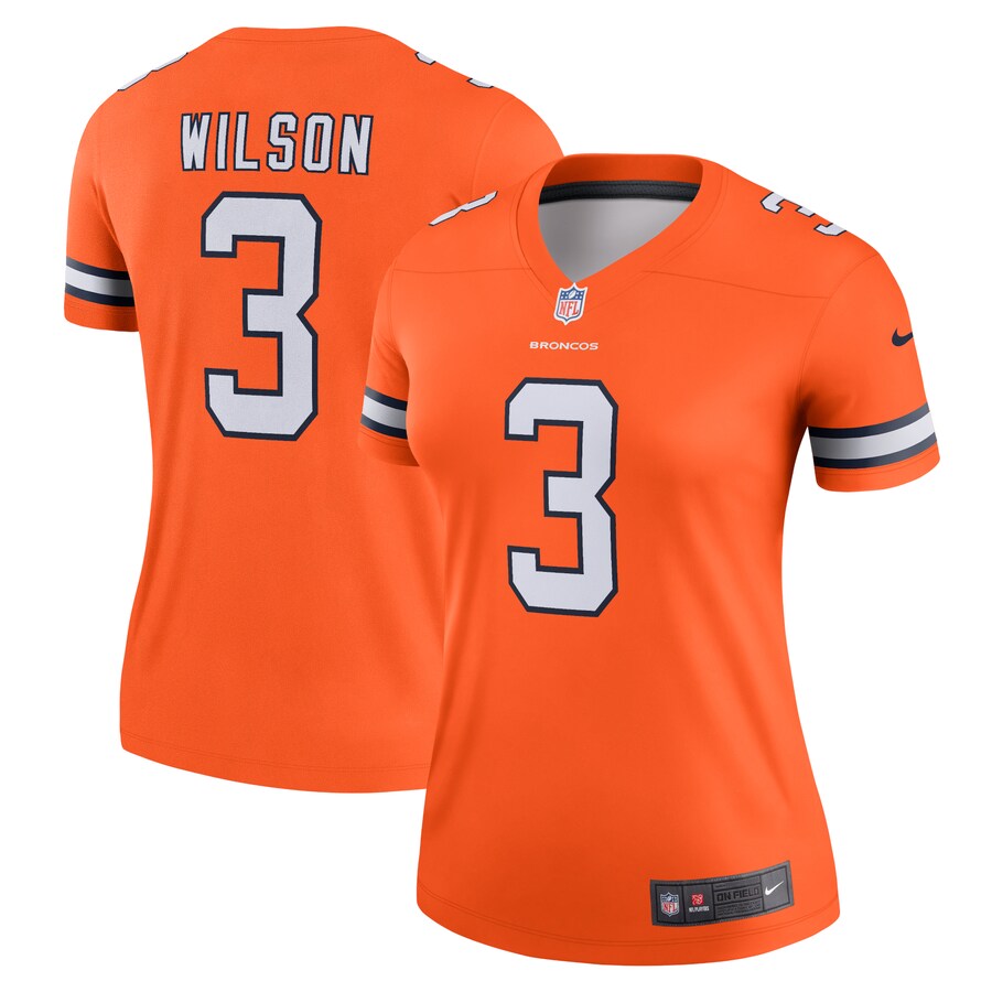 Women's Denver Broncos Russell Wilson Nike Orange Team Alternate Legend Jersey - ujerseystore