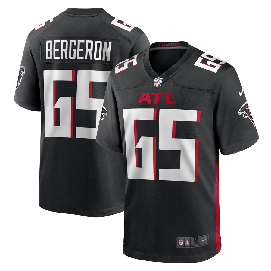 Men's Atlanta Falcons Matthew Bergeron Nike  Black Team Game Jersey - ujerseystore