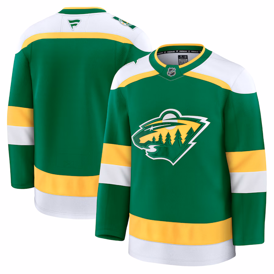 Men's Minnesota Wild Fanatics Green Alternate Premium Jersey - ujerseystore